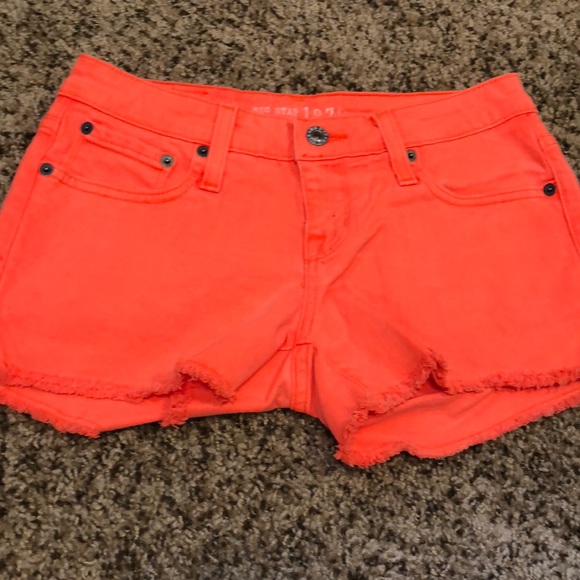 neon denim shorts womens